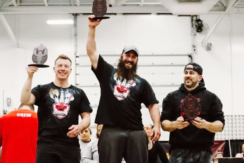 Tyson Delay of Williams Lake holds his 2024 Strongman Canadian Corporation National Championships gold win high after eight years of competing. 