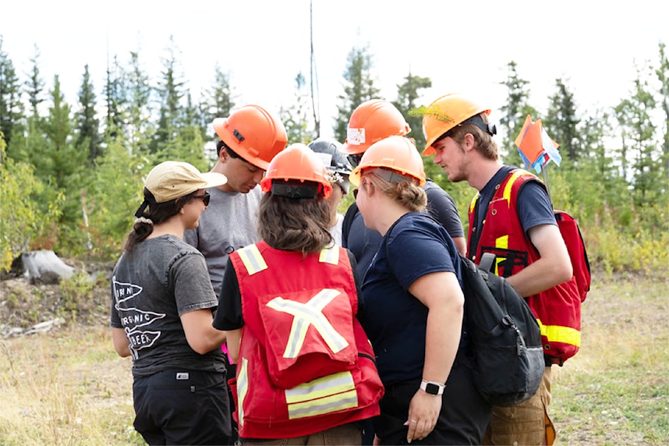 Among its many educational initiatives, the Alex Fraser Research Forest hosts an annual field school for UBC forestry students, pictured here in August. 