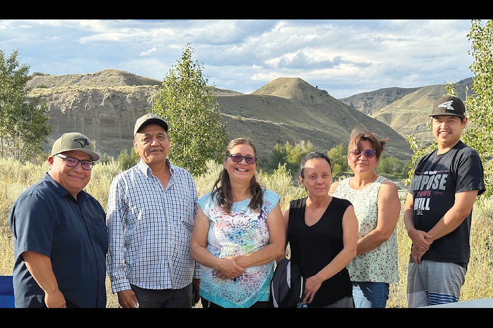SXFN recently signed a memorandum of understanding with West Fraser. SXFN councillors and chief, from left to right: Hank Adams Jr., Harold Duncan, Kukpi7 Marilyn Camille, Pamela Sargent, Marie Camille and Kelvin Boston.