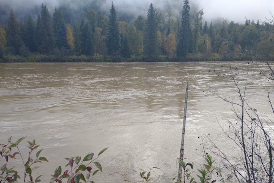 Avola resident Ken Deckert says the North Thompson River has risen six feet in the last few days. 