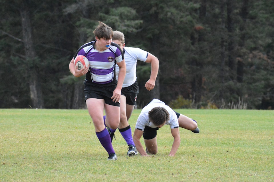 LCSS rugby boys compete against a College Heights/Duchess Park team Thursday, Oct. 24 in Williams Lake. 