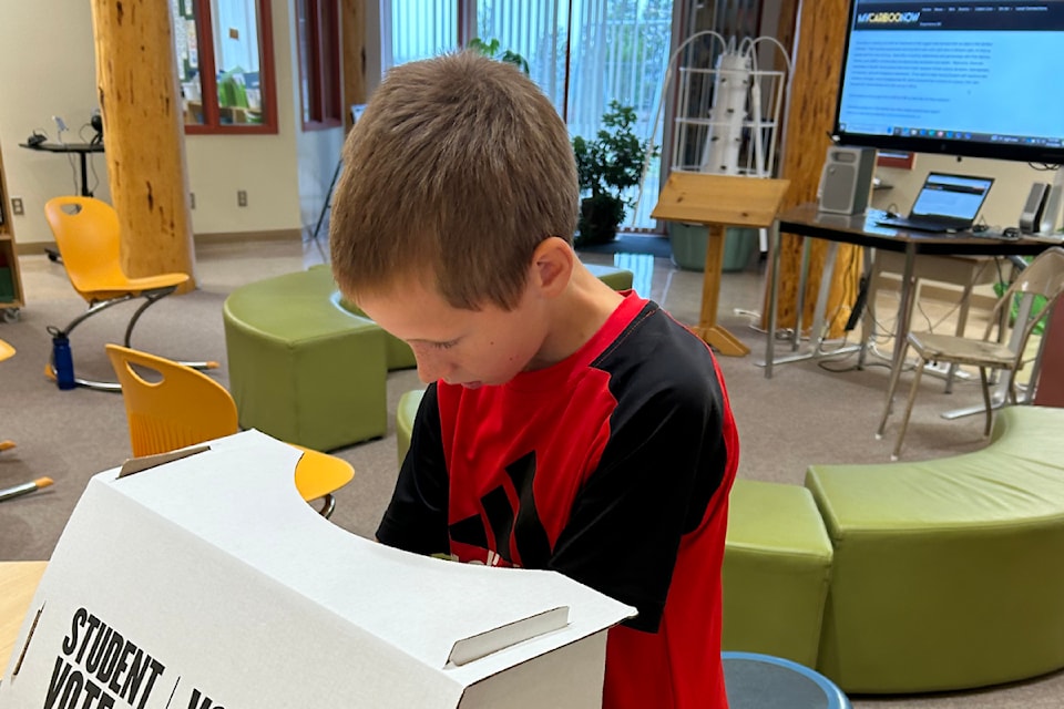 A student at Tatla Lake School in the West Chilcotin participates in BC Student Vote. 