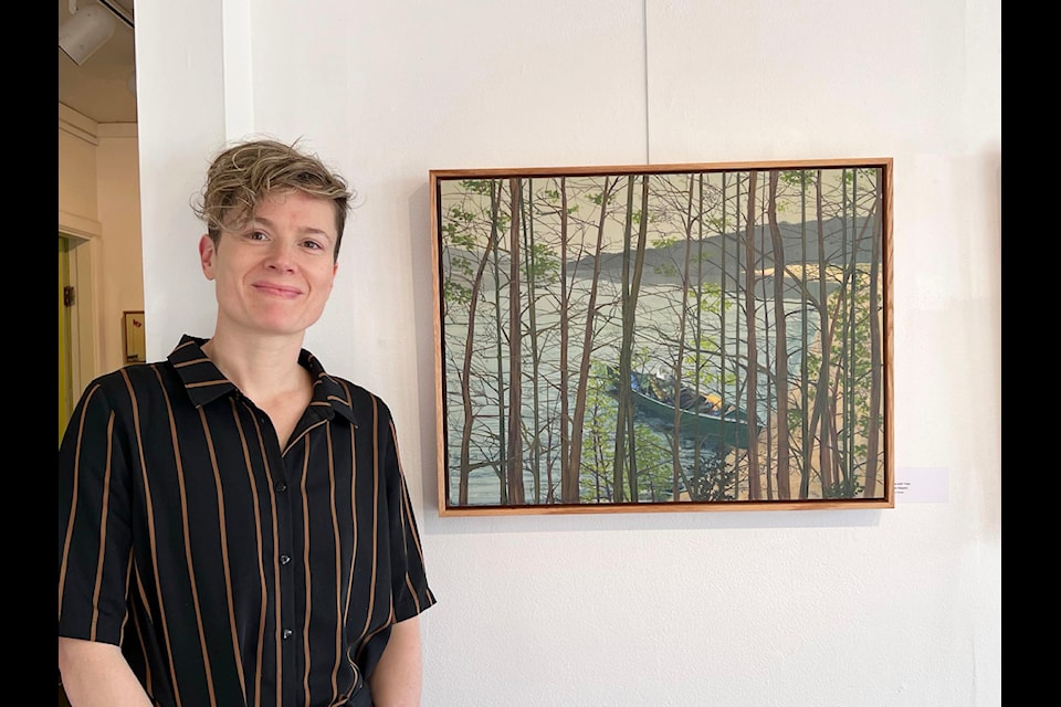 Vancouver artist Nicola Tibbetts at the opening of her show Smoky Summers at the Station House Gallery in Williams Lake Thursday, April 3, 2025. 