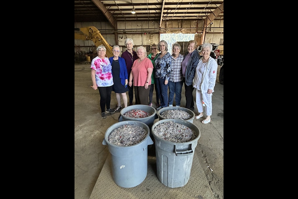 Williams Lake members of the Order of the Eastern Star collect pull-tabs to raise money for BC & Alberta Guide Dogs. 