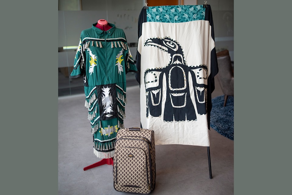 Williams Lake First Nation is hoping to return a jingle dress to its owner. A button blanket (seen here) has already been reunited with its owner. 