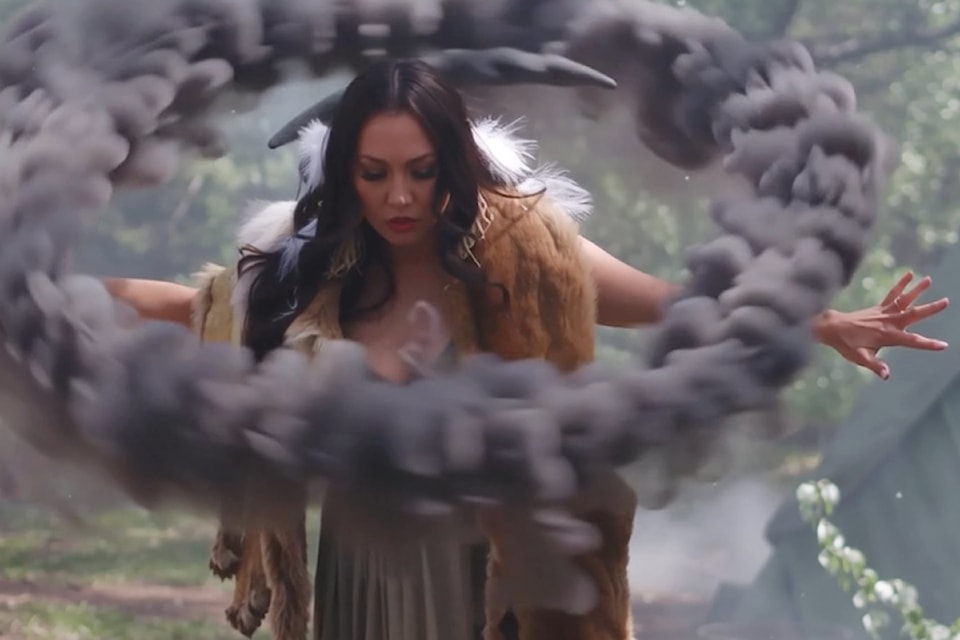 Tsilhqot'in hip-hop artist Beka Solo in her new music video Taking up Space. 