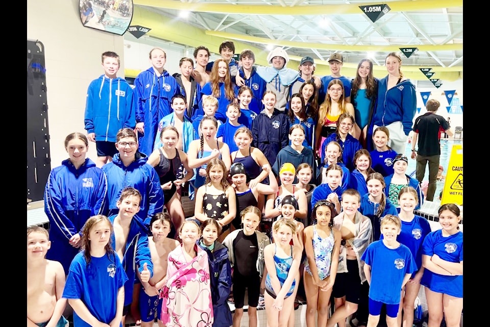 The Williams Lake Blue Fins team at the 2025 Frost Fest Swim Meet. 