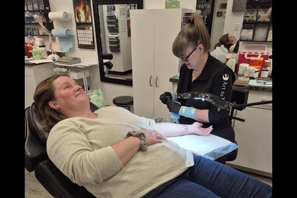 Kirstin Rudolph of R2TAT2 Art to Tattoo is busy Saturday, Feb. 15, 2025 hosting a fundraiser for Mewsings Animal Rescue Society in Vanderhoof. 