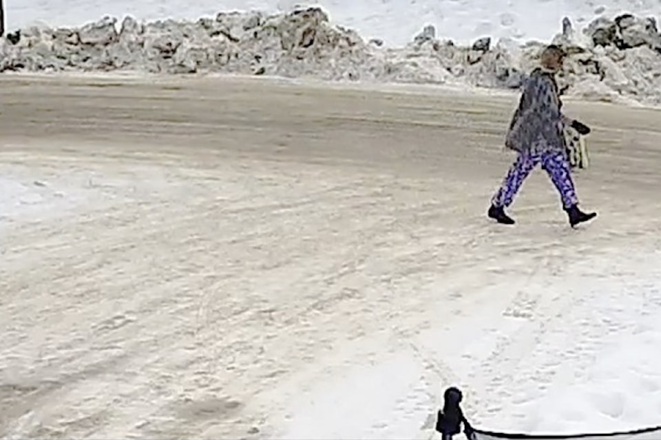 A video screen capture provided by the Vanderhoof RCMP regarding a person of interest they hope to speak. 