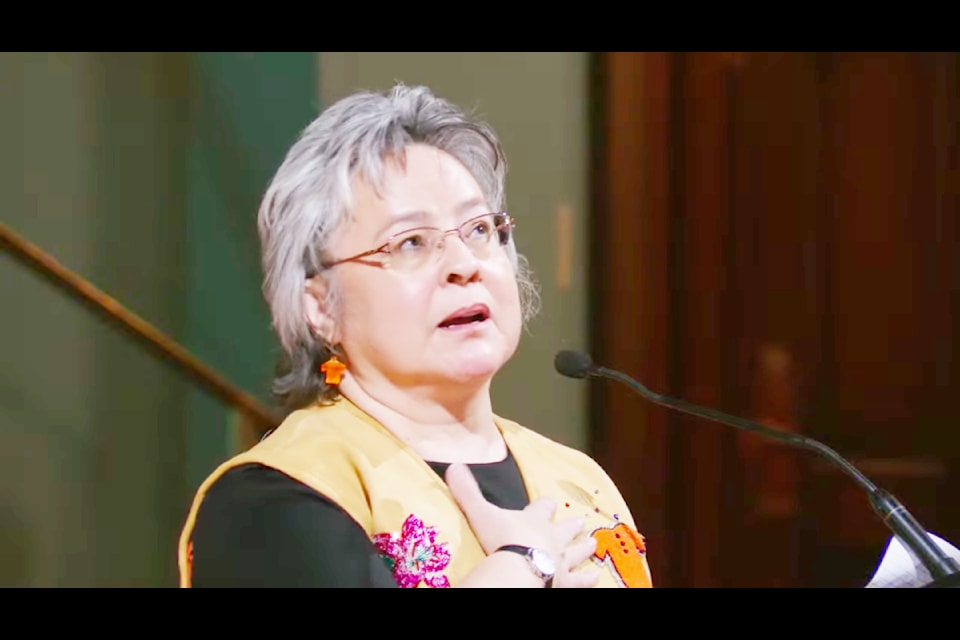 Phyllis Webstad was among six leaders honoured with a BC Reconciliation Award at the Lieutenant Governor of B.C.'s residence on Jan. 23, 2025. 