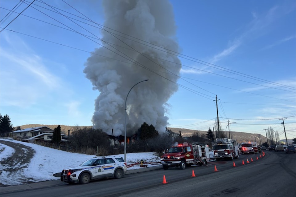 Emergency crews are responding to a fire on Mackenzie Avenue North in Williams Lake Monday, Jan. 27, 2025. 
