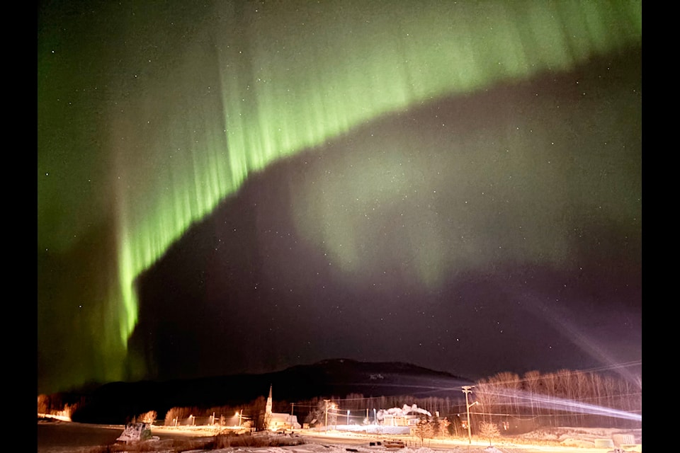 The northern lights fan across the sky in northern B.C. as 2025 comes in.