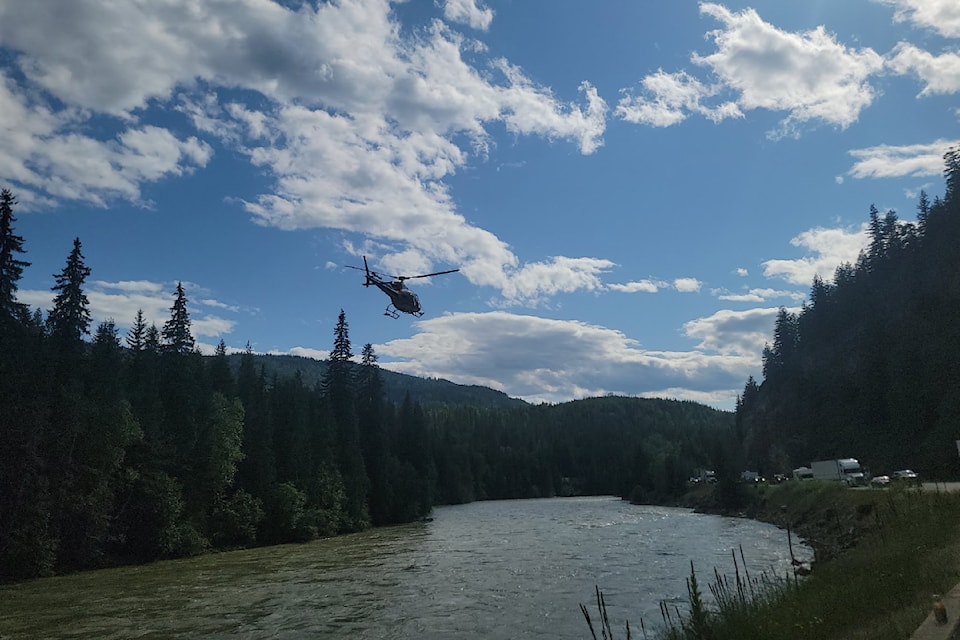 The search is underway a missing driver whose pickup truck went into the North Thompson River Thursday, July 10. 