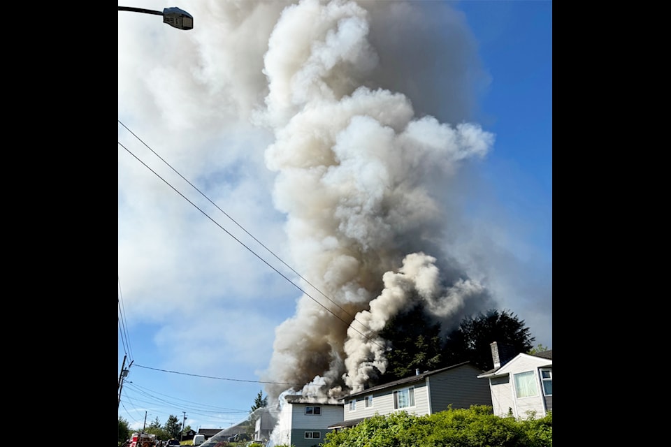 A house fire takes a home in Bella Bella on Saturday, June 7, just two days after a fire burned a home to the ground on the very same street. 