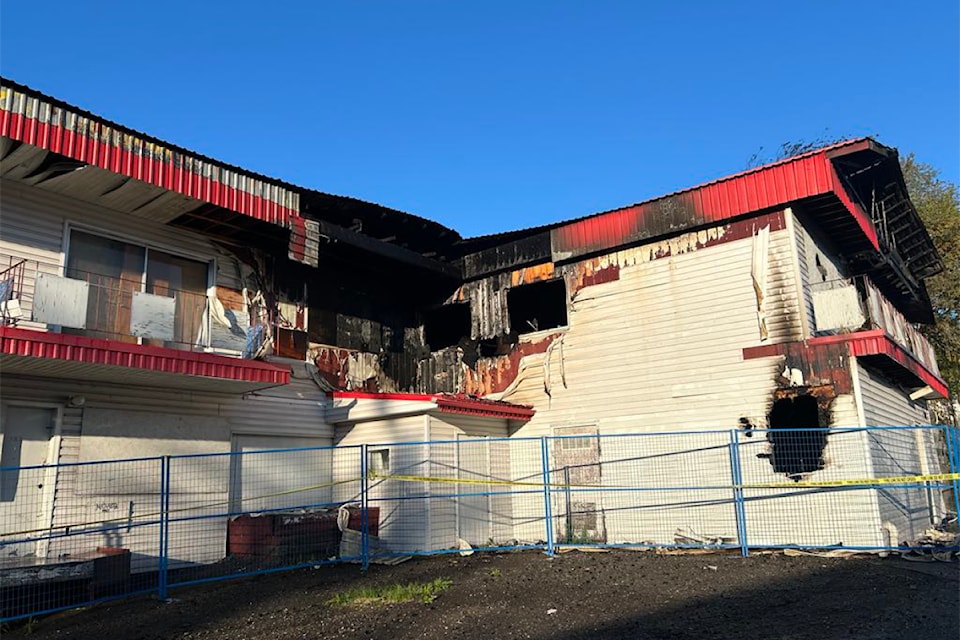 There was a fire in the abandoned building behind the Hamilton Hotel in Williams Lake early Sunday, June 8, 2025. 