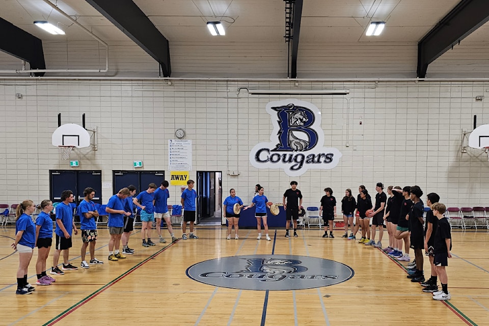 The Myles' Memorial Basketball Game in Barriere opened with two songs on June 11, 2025 at Barriere Secondary School. 