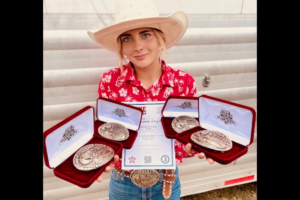 Reese Colgate, 13, with some big wins during the 2025 B.C. Junior High School Rodeo season. 