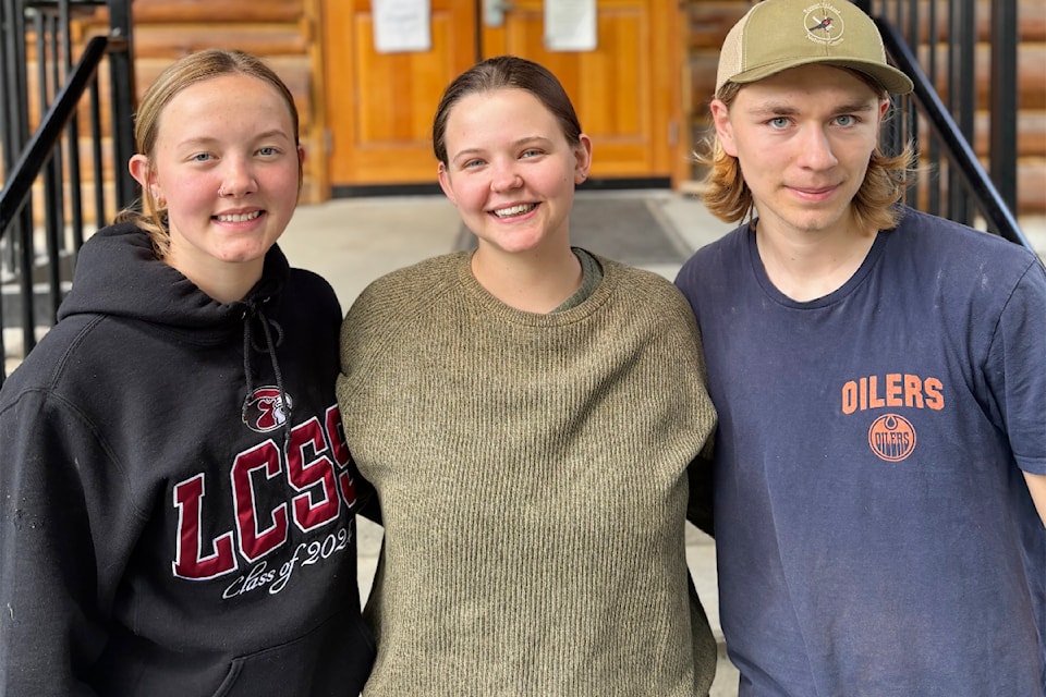 Some of the staff at the Scout Island Nature Centre: Addyson Cullum, from left, Adrien Zimmerman and Timu Kruus.
