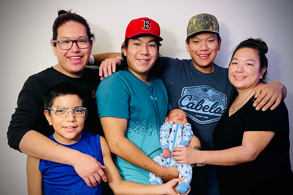 The late Miguel Mack, centre, was brought home to Bella Coola by his family Thursday, June 5, 2025. 