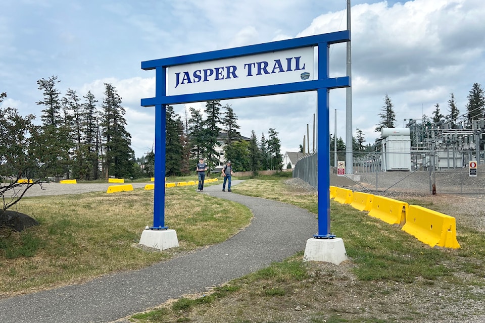 A couple of young people on the Jasper Trail multi-use pathway in Williams Lake.