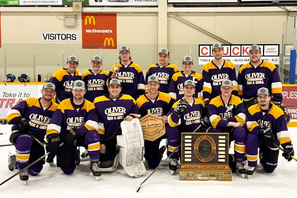 Cariboo Fire Centre 1 win the Dan LeClerc Memorial Hockey Tournament in Williams Lake March 16, 2025. 