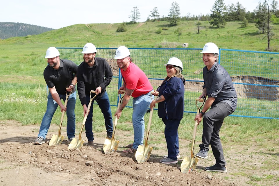 Westcor Project Manager Ben Bauce, Development Manager with Esk'etemc's Bridge Community Development team Liam Reifel,  
Esk'etemc Capital Projects Officer and on site project manager Brett Potter, Esk'etemc Council Member and Cultural Coordinator Irene Johnson and Esk'etemc Education Director and liaison on daycare project Calvin Dubray. 