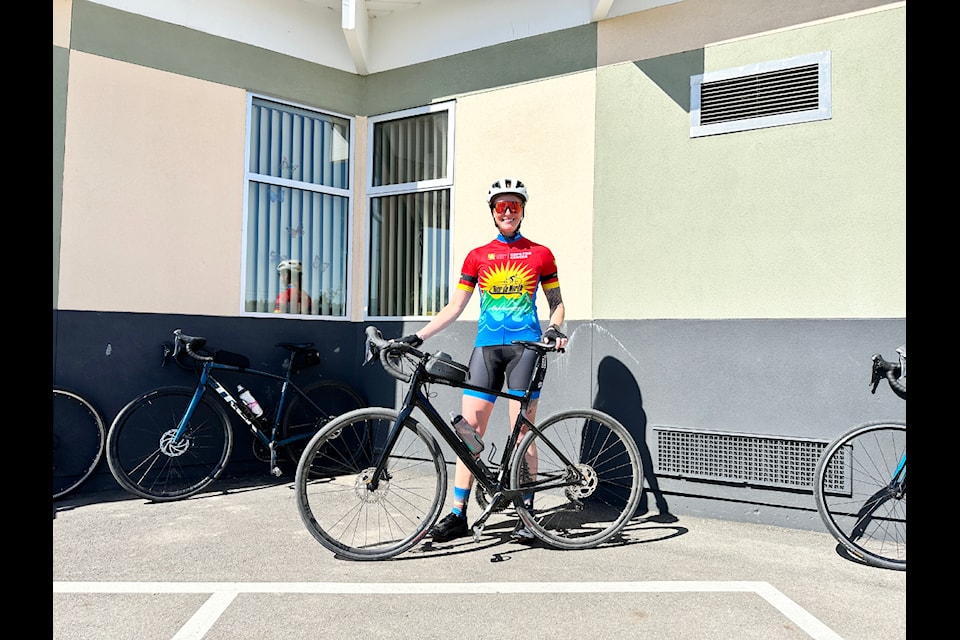 Sharleen Bast, volunteer firefighter with the 150 Mile House Fire Department, is riding for the second time with the Tour de North fundraiser for pediatric cancer.