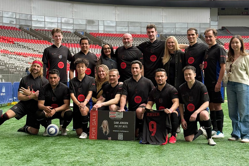 Williams Lake Men's Soccer League players at BC Place on April 13, 2025. 