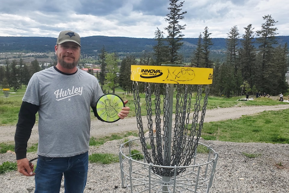 Ken Heidema threw an ace during the Battle of Boitanio Disc Golf Tournament held Saturday, May 10, 2025. 