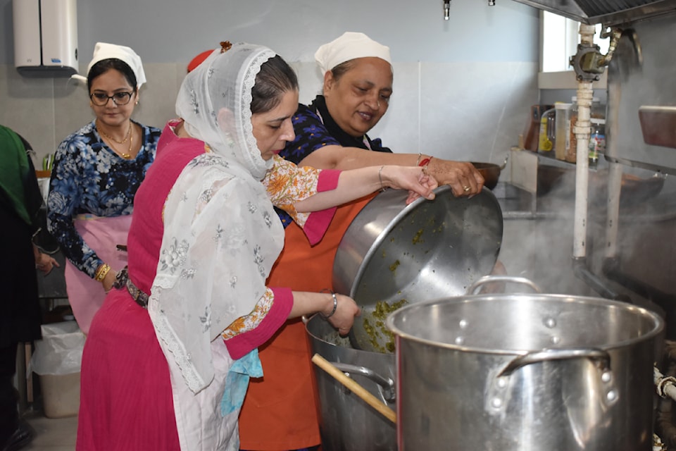 Food preparation is underway for Friday, April 25 tea at Guru Nanak Sikh Temple in Williams Lake. 