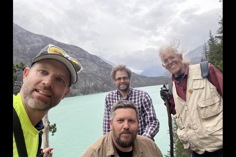Sage Birchwater, right, along with his sons Junah and Shiney and filmmaker Rick Magnell venture to the Birchwaters' trapline in West Branch. 