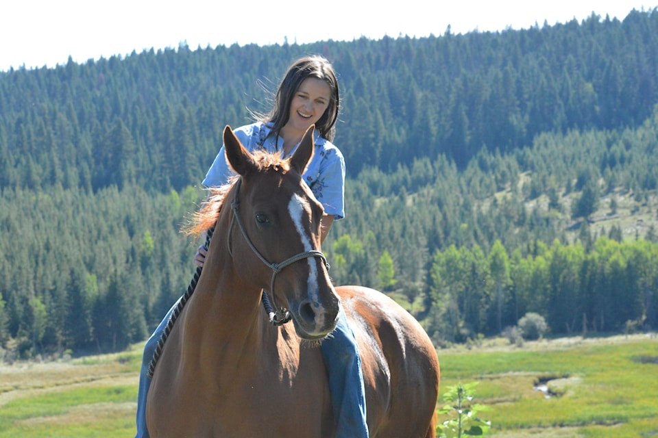 Ayme Desmond, 23, rides Billy, 11, demonstrating how horses are intuitive. 