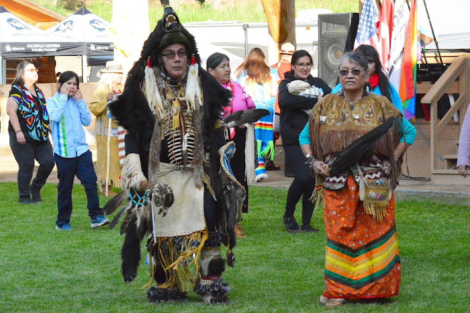 Myron Burger, left, and Virginia Gilbert, were part of the group of Williams Lake First Nation members who originally started the Father's Day Tradition Pow Wow.  