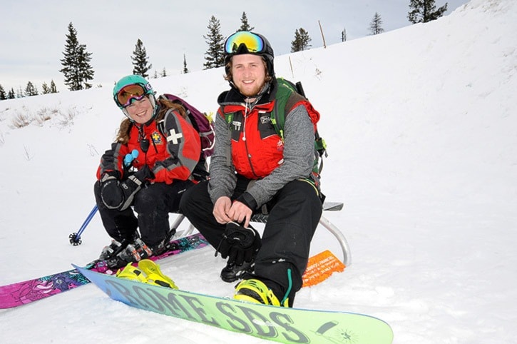 Mt Timothy Ski Patrol Lisa Seaborne and Zack
