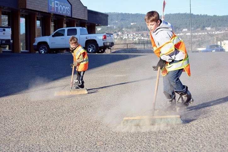 mly Pinette boys sweeping