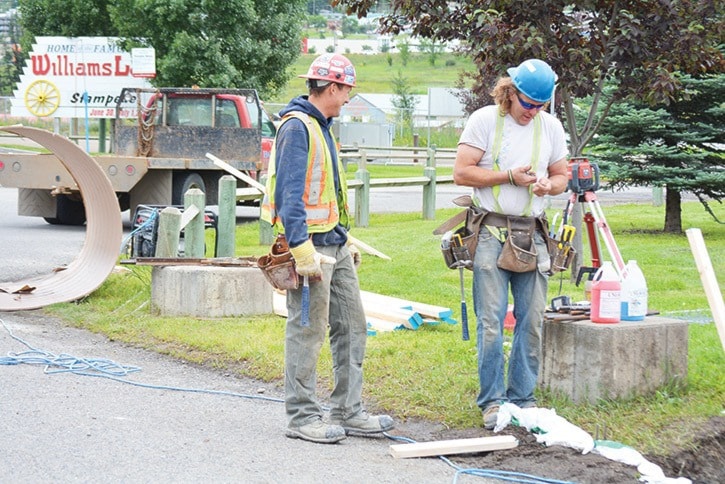 mly Concrete footings for new Stampede Signage