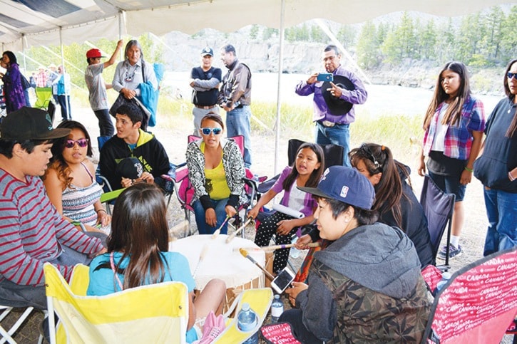 mly Toosey First Nation drummers Farewell