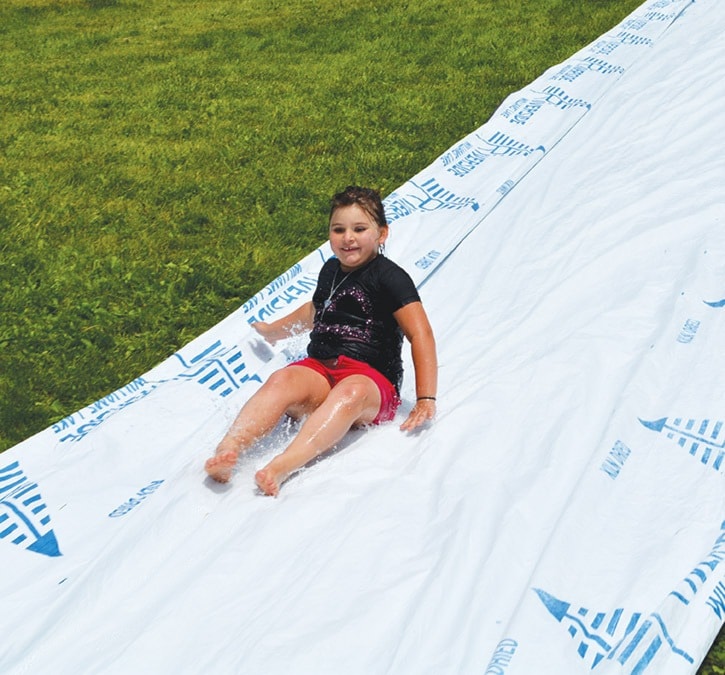 mly girl water sliding at BCGEU event Saturday