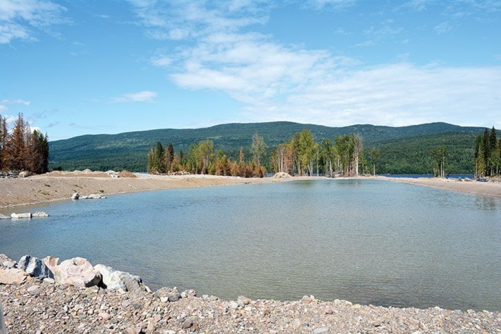 mly MP sediment pond Quesnel Lake