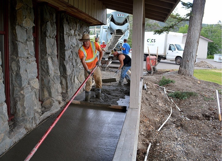 mly concrete being laid for Sacred Heart wheelchair access