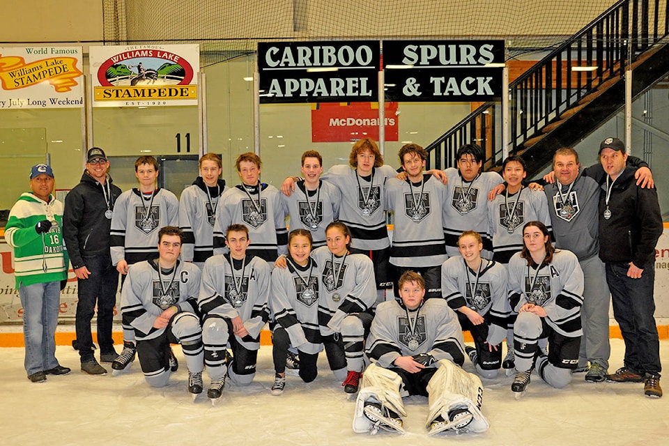 The Williams Lake Rope Rippers took home second place Sunday at the Williams Lake Minor Hockey Association’s Midget House Tournament. After going down 4-0 early to the Kamloops Breezers, Red clawed back to within two, however, ran out of time as the final buzzer sounded. (Greg Sabatino photos)