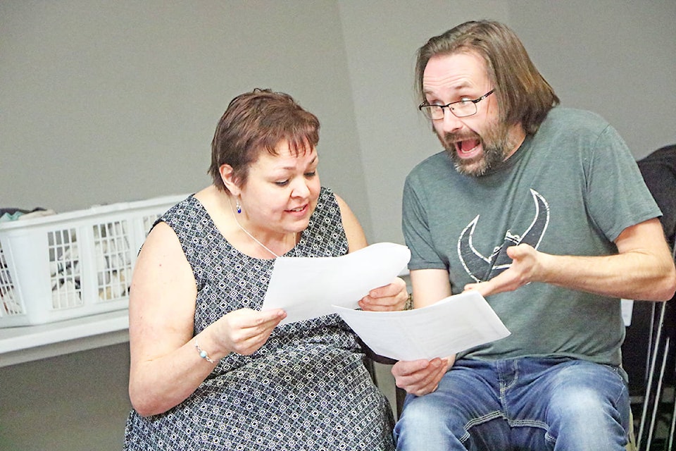 Becky Strickland and Chris Armstrong audition together for a Body of Water. (Patrick Davies photo - Williams Lake Tribune)