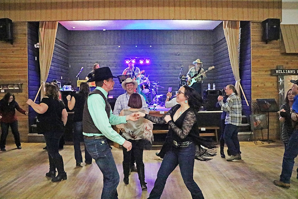 Supporters of the Williams Lake Stampede danced the night away to hometown favourite One in the Chamber at the annual Stampede Dinner, Dance and Auction on Feb. 22 at the Elks Hall. (Patrick Davies photo - Williams Lake Tribune)