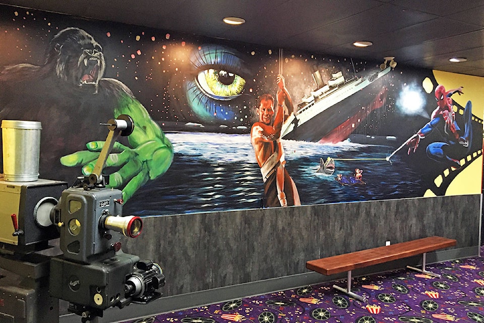 The mural by Tiffany Jorgensen and Sarah Sigurdson at Paradise Cinemas has been completed and sealed even in the theatre itself is closed for the foreseeable future. (Photo submitted)