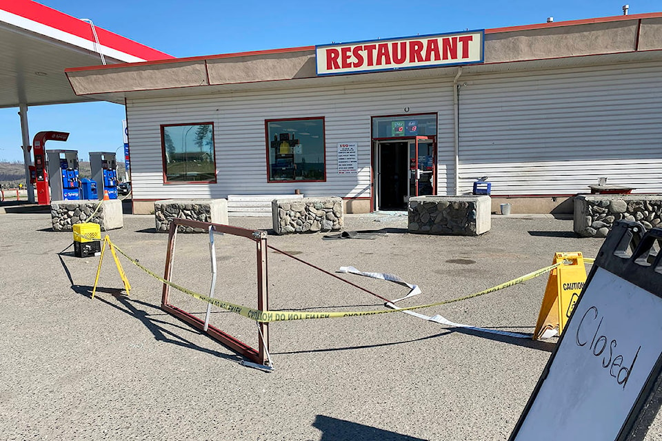 Customers were not happy to see the damage left behind by suspects who broke into the 150 Mile Husky Centre Wednesday, May 13. (Angie Mindus photo - Williams Lake Tribune)