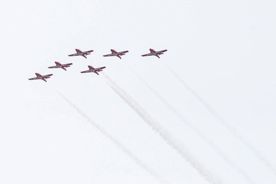 The Snowbirds fly over Salmon Arm on Saturday, May 16. (Jim Elliot/Salmon Arm Observer)