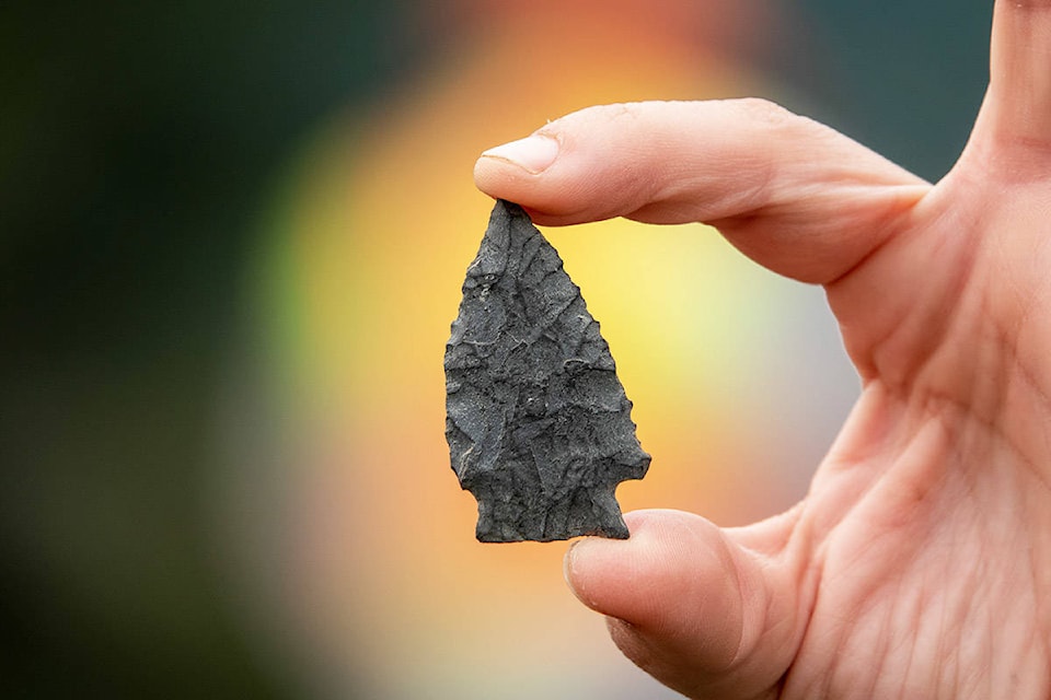 The arrowhead from the early Nesikep period is believed to be the oldest arrowhead recovered in Williams Lake and surrounding area. (Sugar Cane Archeology photo)