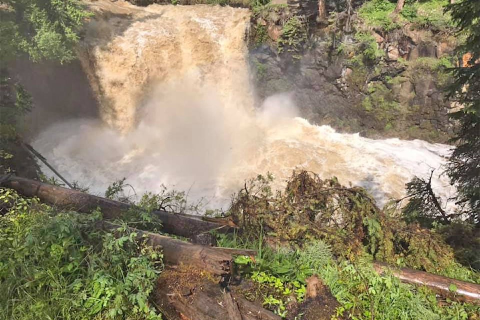 Moffat Falls near Horsefly are roaring as captured here Friday, July 3. (Lonnie Rolph photo)