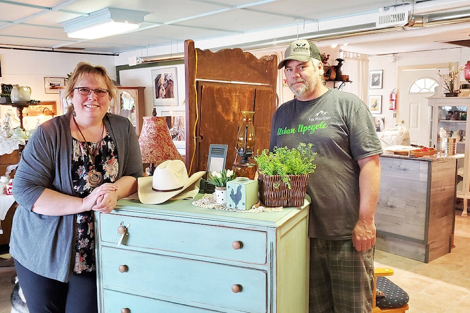 Ever since Sheri and Shane Marsh opened Fox Mountain Urban Upcycle quietly in December they have been busy and enjoying working with customers. (Monica Lamb-Yorski photo - Williams Lake Tribune)