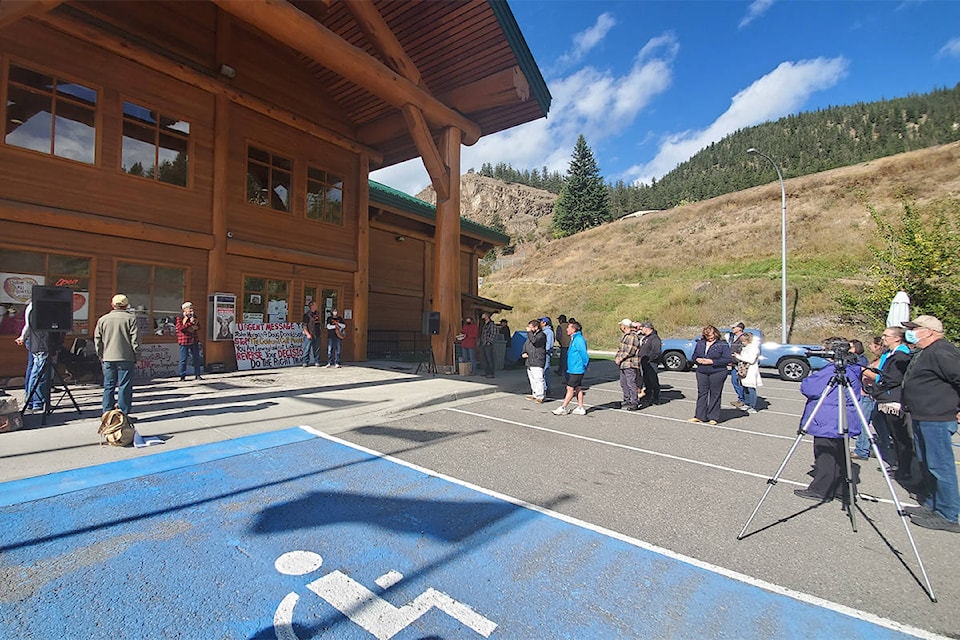 A rally was held in Williams Lake on Wednesday, Sept. 23 to protest the antlerless moose hunt which opens next month. (Monica Lamb-Yorski photo - Efteen)